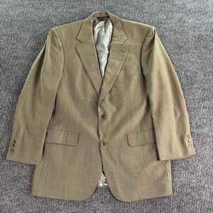 Brooks Brothers Suit Jacket 41 L Beige Wool Birdseye Designer Union USA Sport